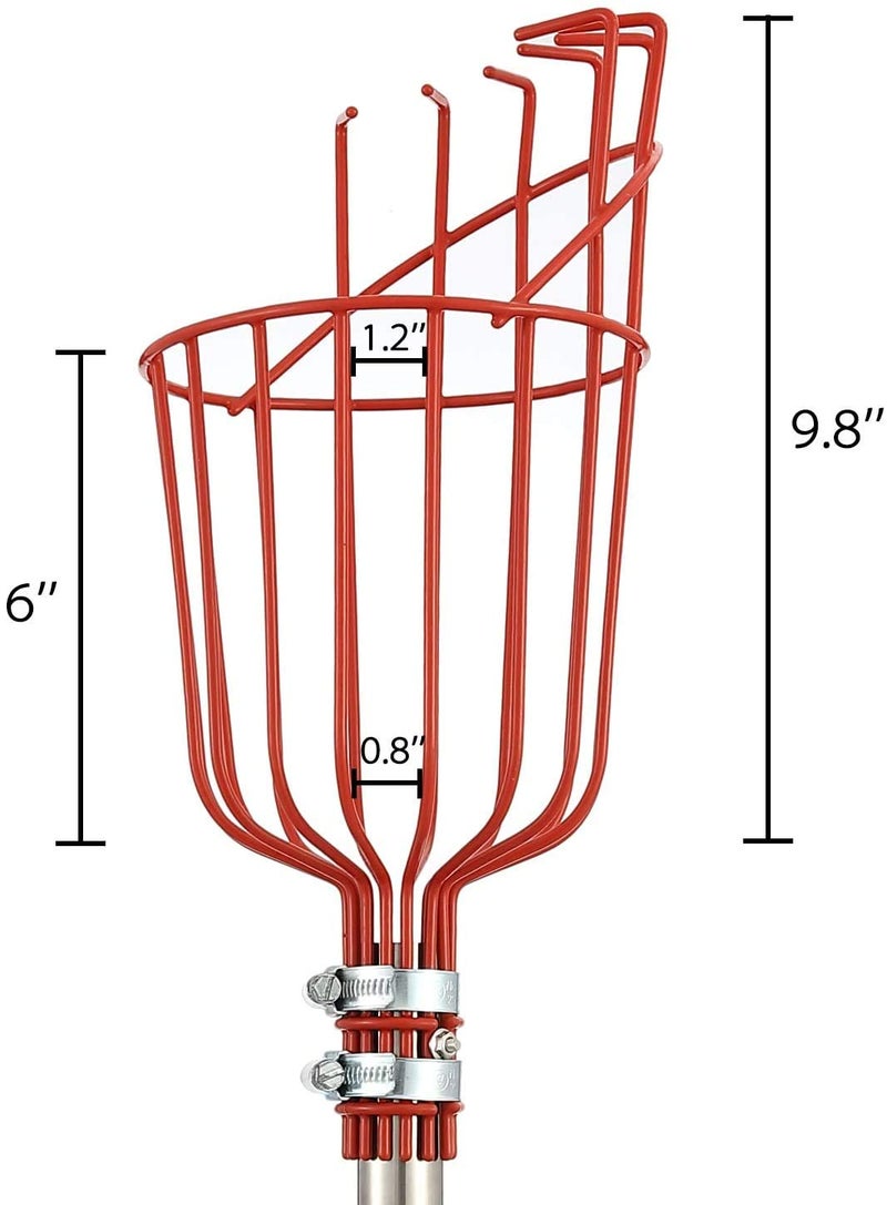 HOSKO 8FT Fruit Picker Pole, Lightweight High-Grade Stainless Steel Adjustable Apple Picker Pole with Metal Twist-on Basket, Suit for Apple Pear Cherry Mango Guava Orange Avocados Etc Fruit Picking - Image 5